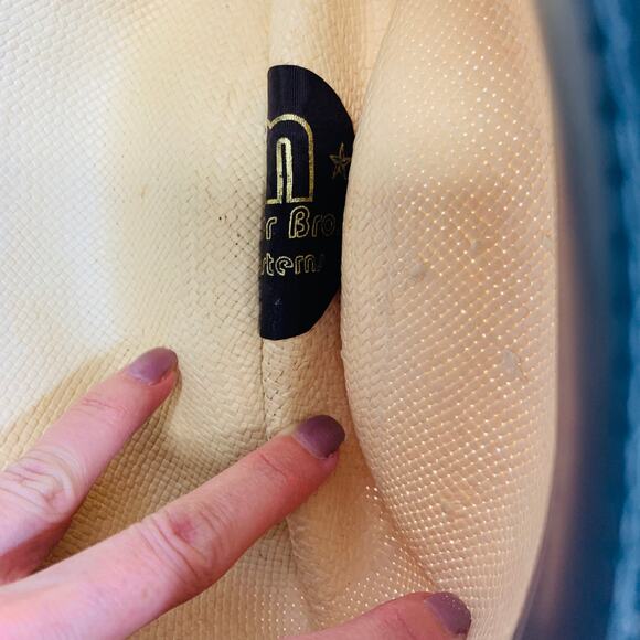 Miller Bros Western Hat Straw Beads Horsehair  Banded Sz 6 7/8 - Picture 9 of 11